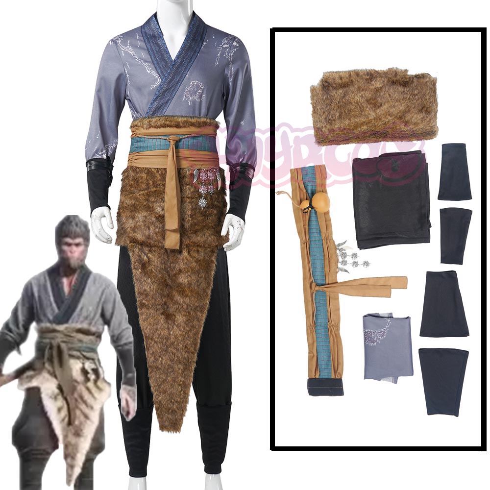 Black Face Mask Pack - Black Myth Wukong Cosplay Costume Uniform