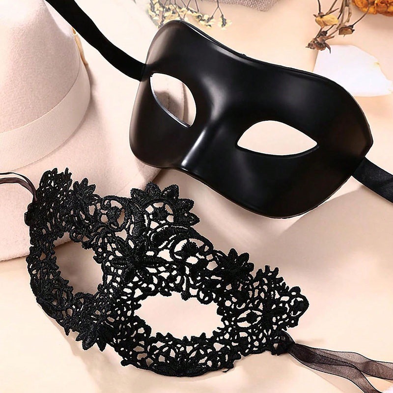 2pcs Elegant Black Lace Masque - Black Face Mask Pack review and price