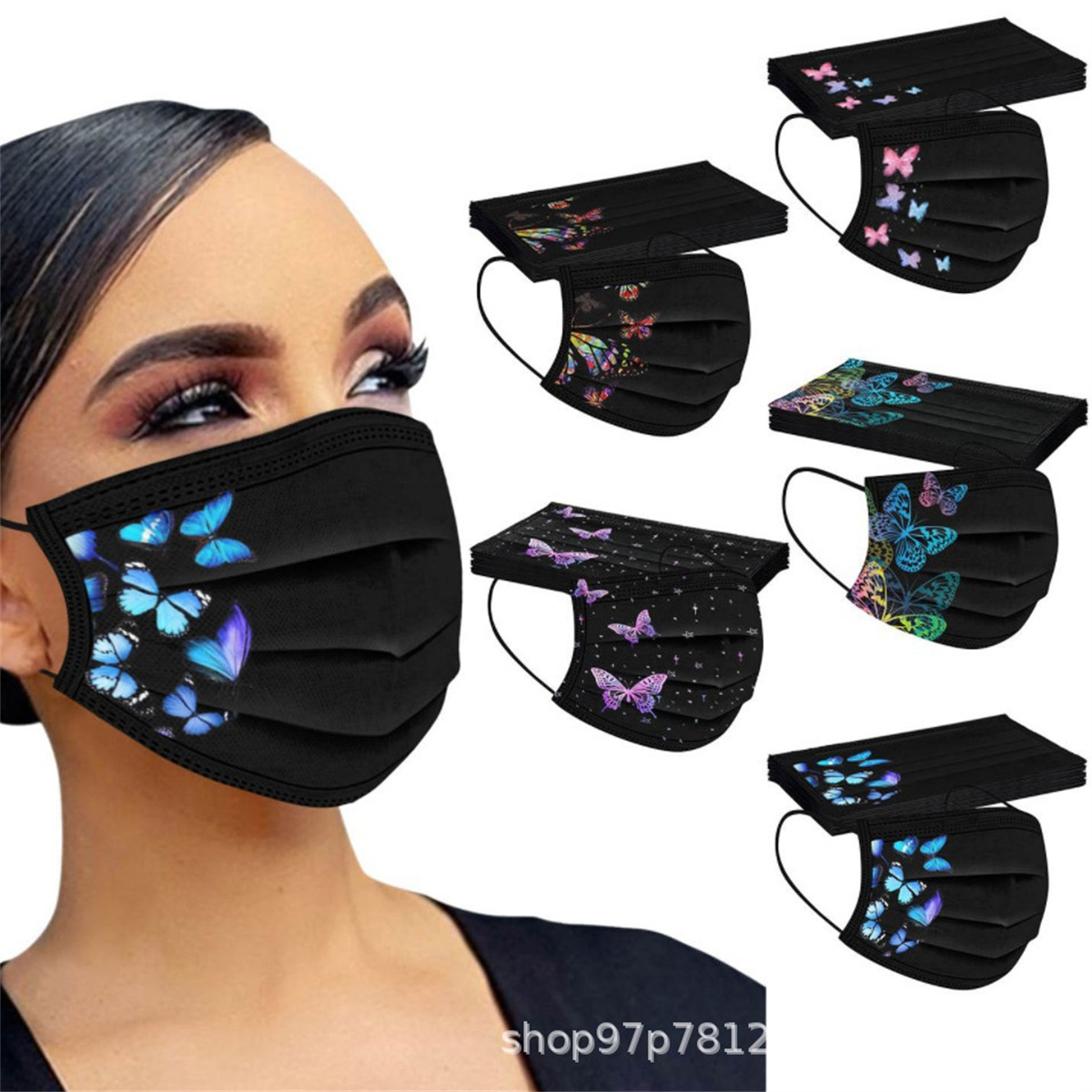 50pcs colorful butterfly print - Disposable Surgical Mask review and price