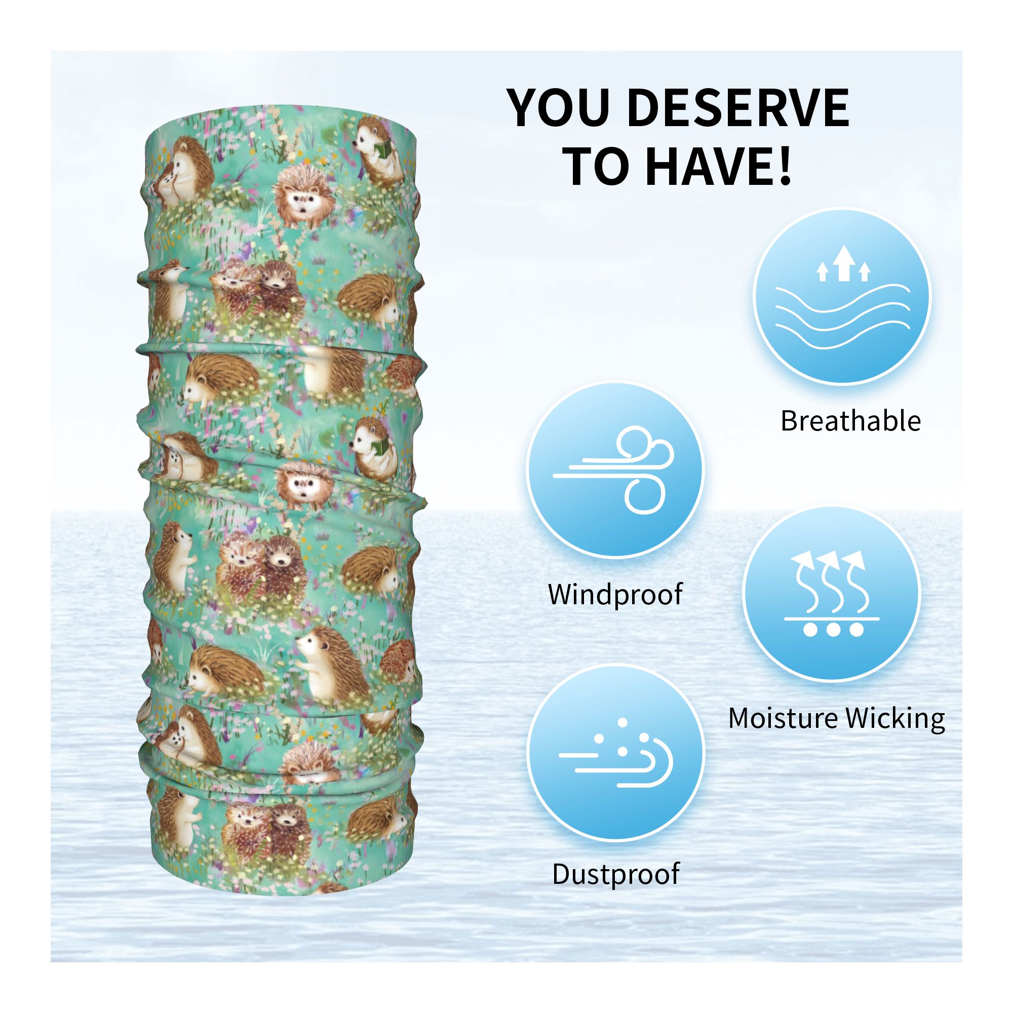 Autumn Hedgehog Spring Floral  - Neck Gaiter Face Cover review and price