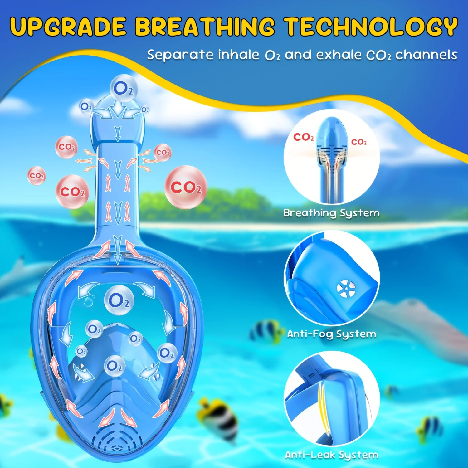 Kids Full Face Snorkel Mask fo - Anti Pollution Mask review and price
